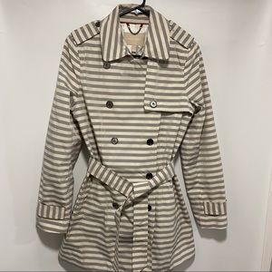 Banana Republic water resistant striped trench coat Sz Medium
